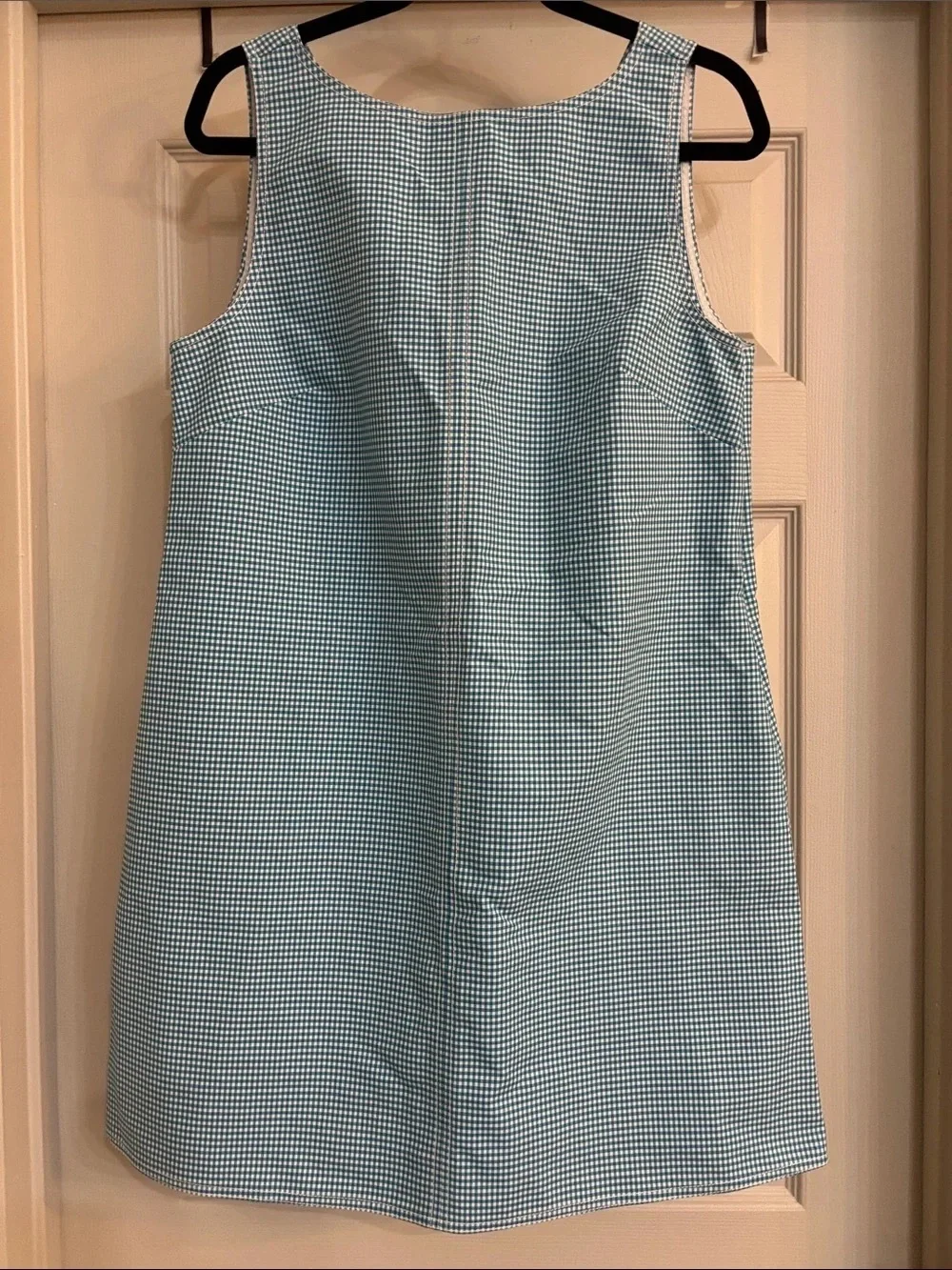 Girls' Light Blue Gingham Sleeveless Dress